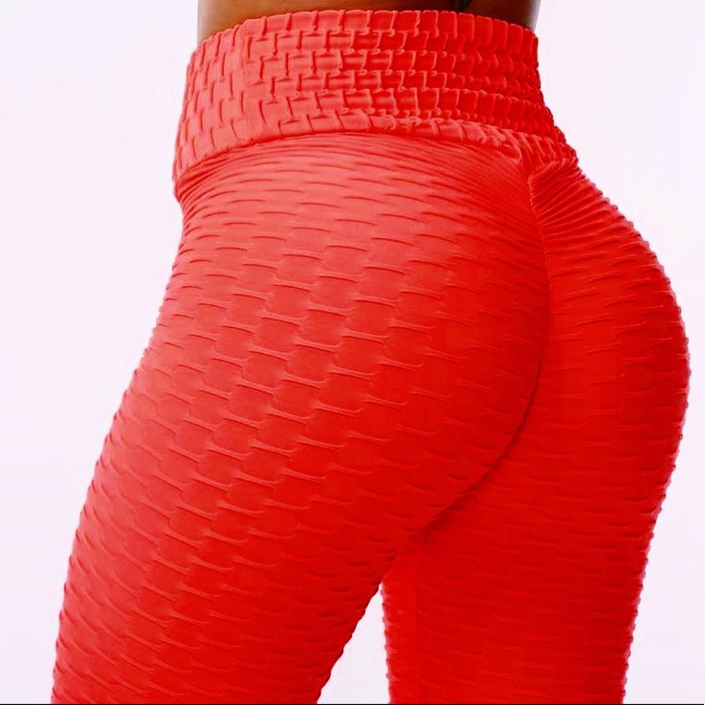 Gymshark Textured High-Waist Leggings - Red
